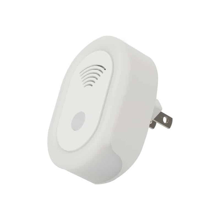 Ultrasonic Pest Repeller for Indoor Use, chemical-free, discreet white design, targets mosquitoes and rodents.