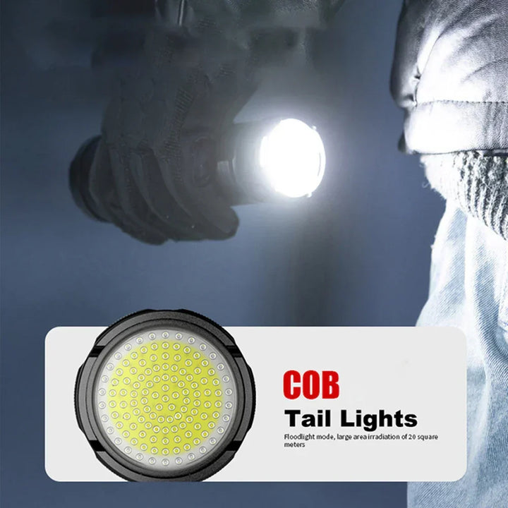Striker 10000 Lumen LED Torch. High-power rechargeable flashlight with power bank & waterproof features.