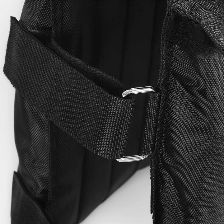 Adjustable 110 lb weighted vest for intense fitness, strength training, & endurance workouts. Unisex design.