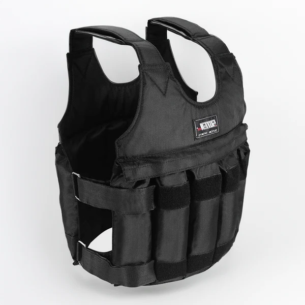 Unisex 110 lb adjustable weighted vest for strength & fitness training. Ideal workout equipment for all.