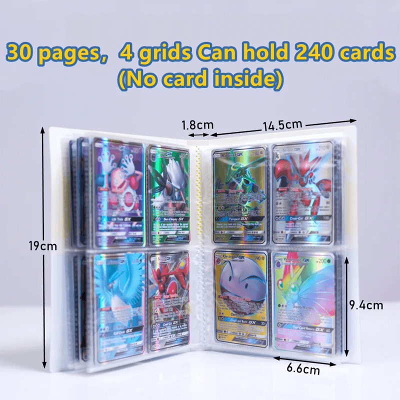 Unisex card holder album to organize and protect 240 trading cards efficiently.