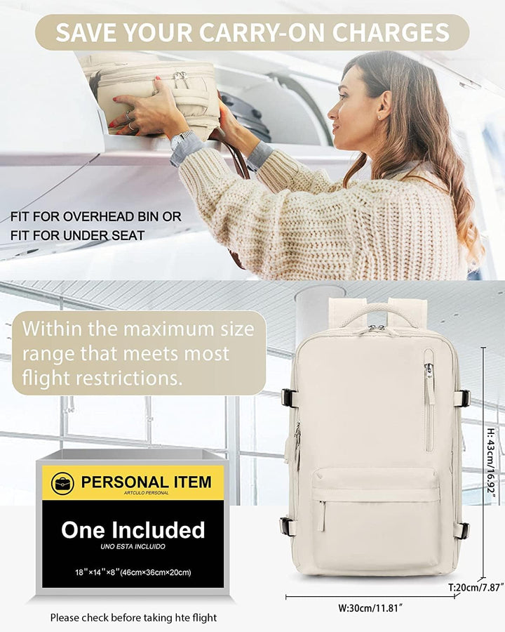 Multi-functional 40L unisex waterproof backpack, ideal for travel, with shoe compartment & USB port.