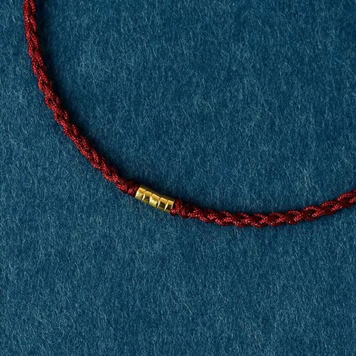 Unisex 925 Sterling Silver Lucky Red Braided Bracelet Anklet - Lexians