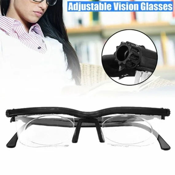 Durable, lightweight adjustable reading & distance glasses. Unisex design for all vision needs.