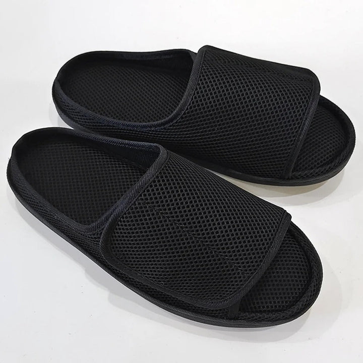 Easy wear openable slippers for diabetic & swollen feet, adjustable fit, indoor/outdoor comfort footwear.