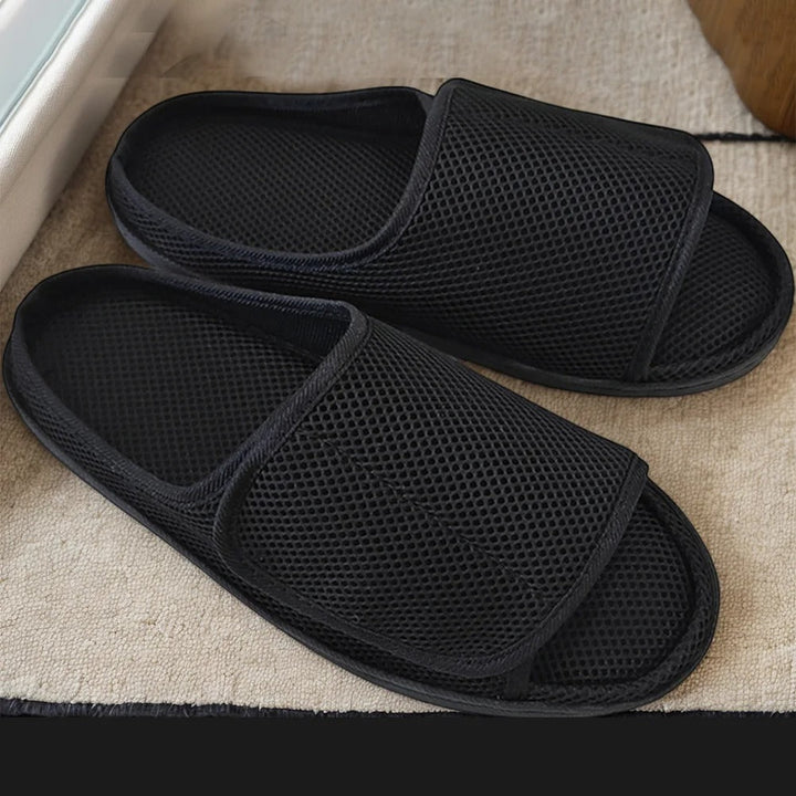 Foot relief slippers for swollen & diabetic feet, unisex, wide width, therapeutic, maximum comfort & support.