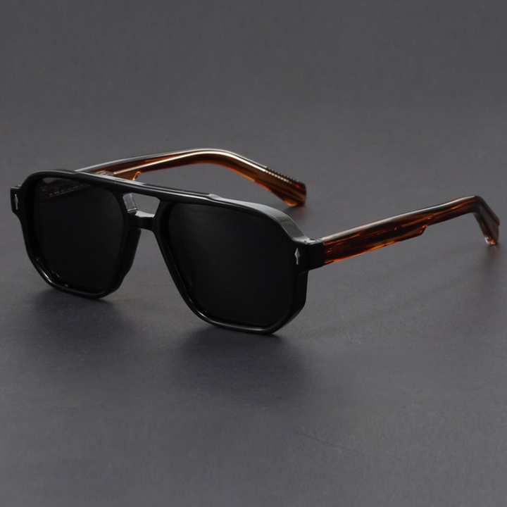 Matte black aviator sunglasses, a classic style accessory offering essential UV protection for eyes