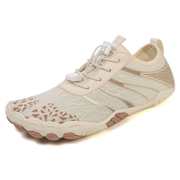 Breathable unisex walking shoes featuring a wide toe box & flexible barefoot design.