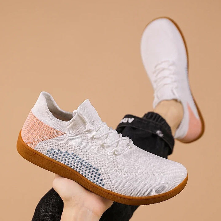 Group of Barefoot Knit Athletic Sneakers in various angles, highlighting lightweight build