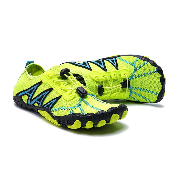 Protective quick-dry barefoot water shoes for rocky beaches & riverbeds. Unisex, slip-on.
