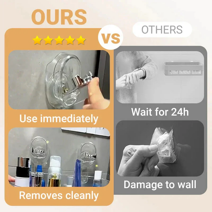 No-drill wall-mounted suction cup organizer rack, a practical bathroom shelf for shampoo, soap, and more.