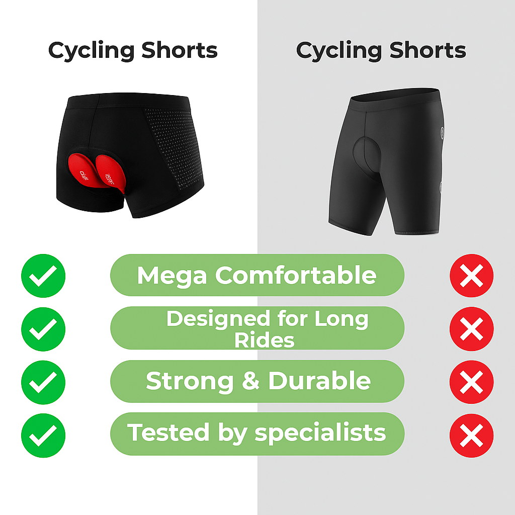 Essential cycling gear: Unisex black padded shorts with gel for enhanced comfort and effective pain relief.