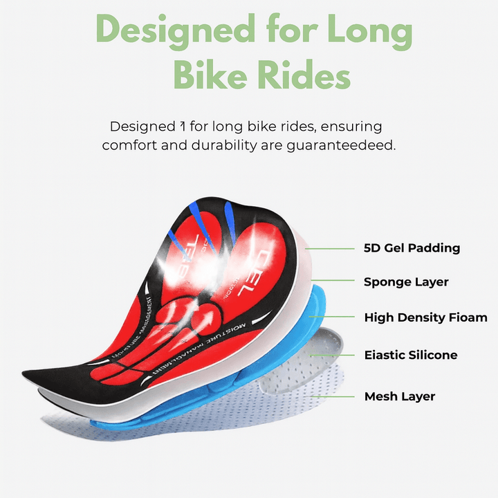 Comfort cycling: Unisex gel-padded bike shorts, ideal sports apparel for pain-free road & mountain biking.