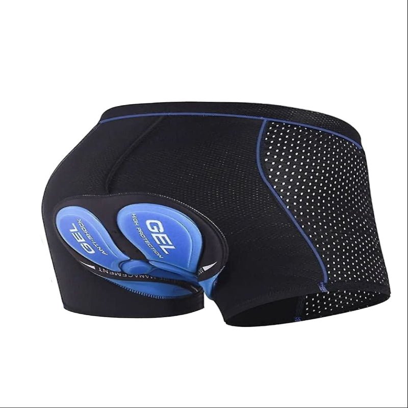 Durable unisex gel-padded cycling shorts for mountain bike & road bike riders seeking pain relief.