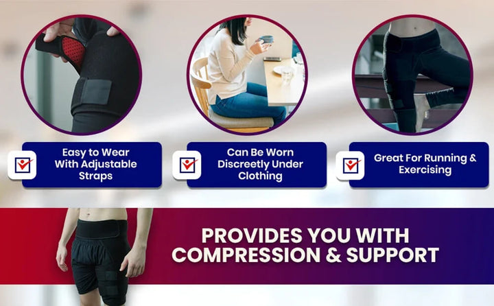 Unisex black hip support brace for pain relief, sciatica, osteoarthritis, and joint stability.