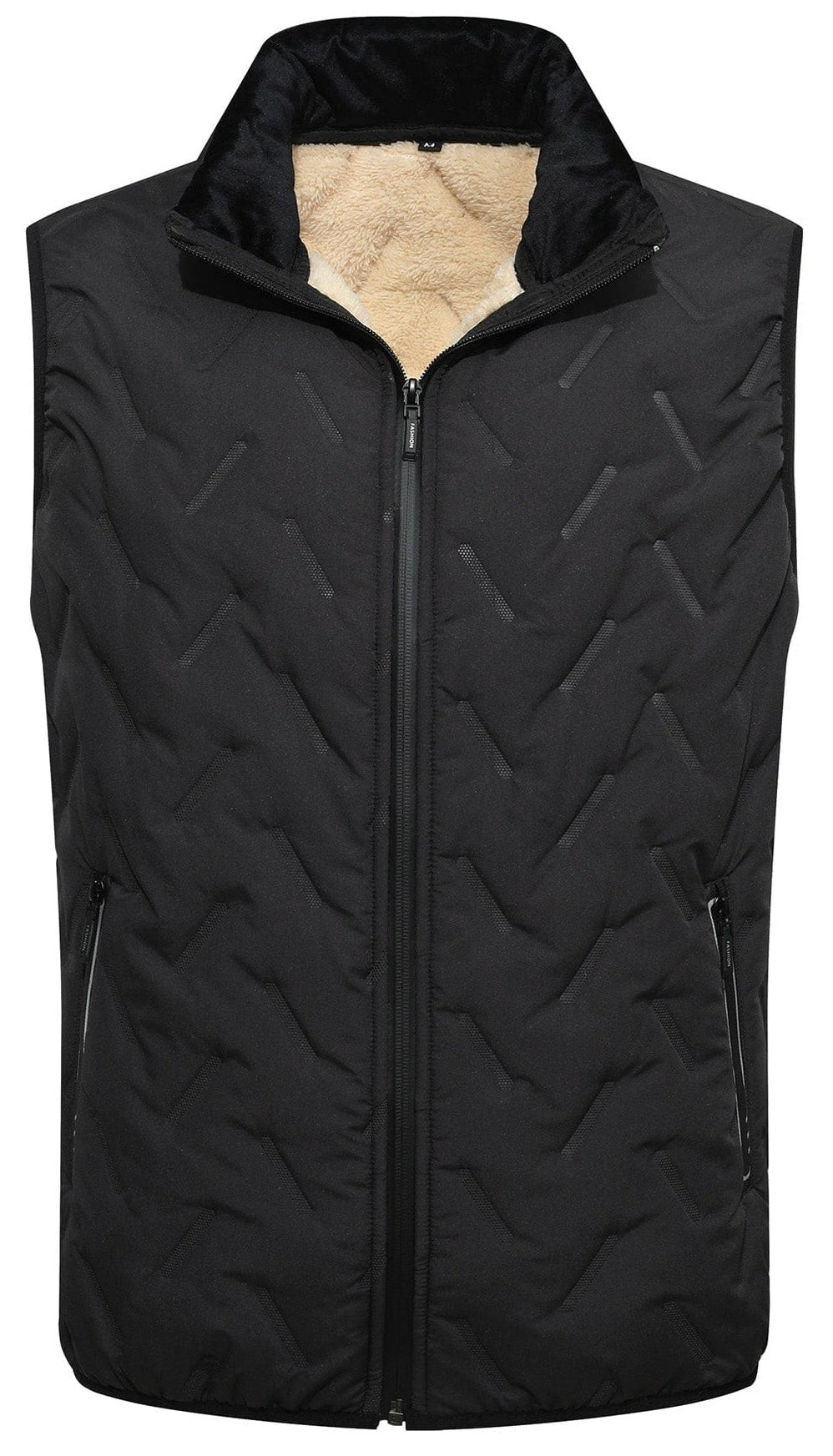 Back view of charcoal unisex quilted puffer vest, showcasing warmth and versatile casual style