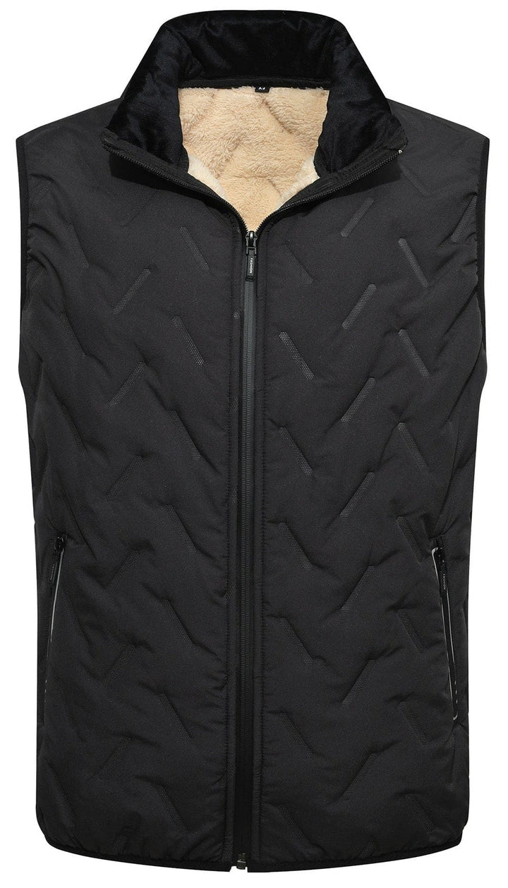 Back view of charcoal unisex quilted puffer vest, showcasing warmth and versatile casual style