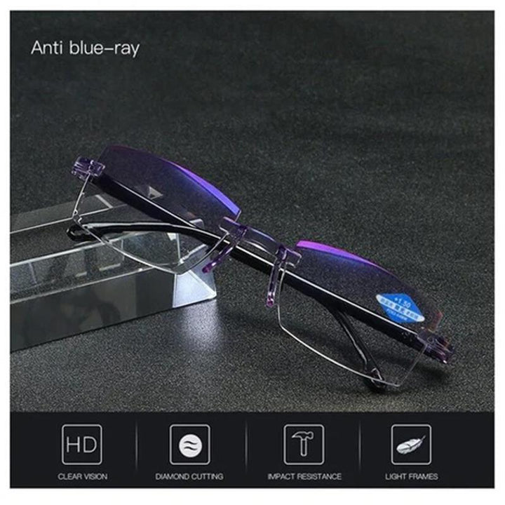 Adult blue light blocking multifocal glasses for reading, computer work & reducing digital eye strain.