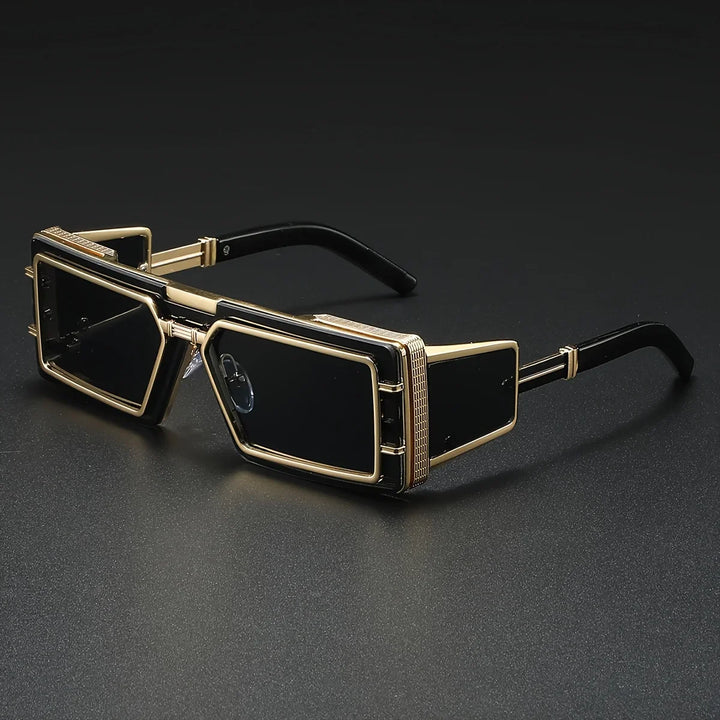 Statement piece unisex sunglasses: bold geometric aviator style with UV400 sun protection.