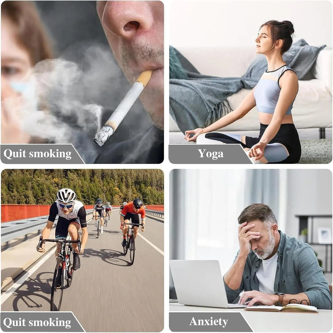 Stylish breathing pendant for men & women, supports stress relief & anti-smoking.