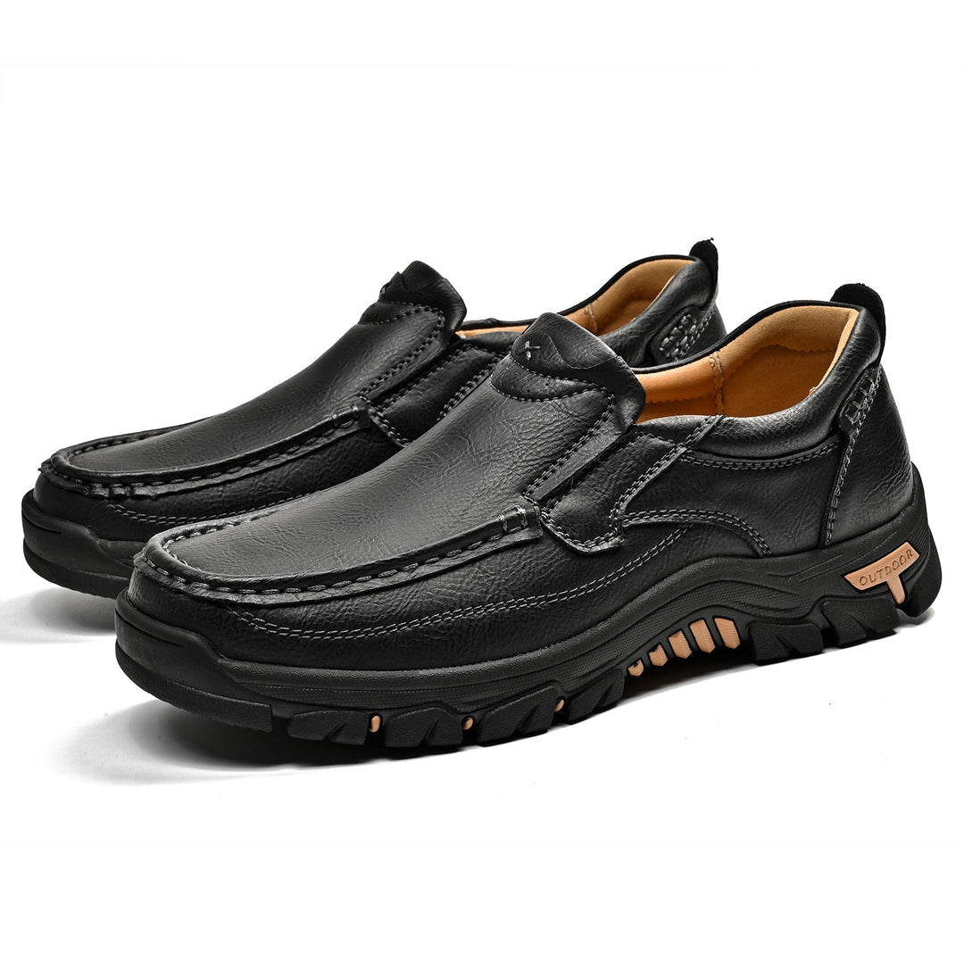 Unisex orthopedic comfort transition boots, rich brown leather, perfect for daily wear