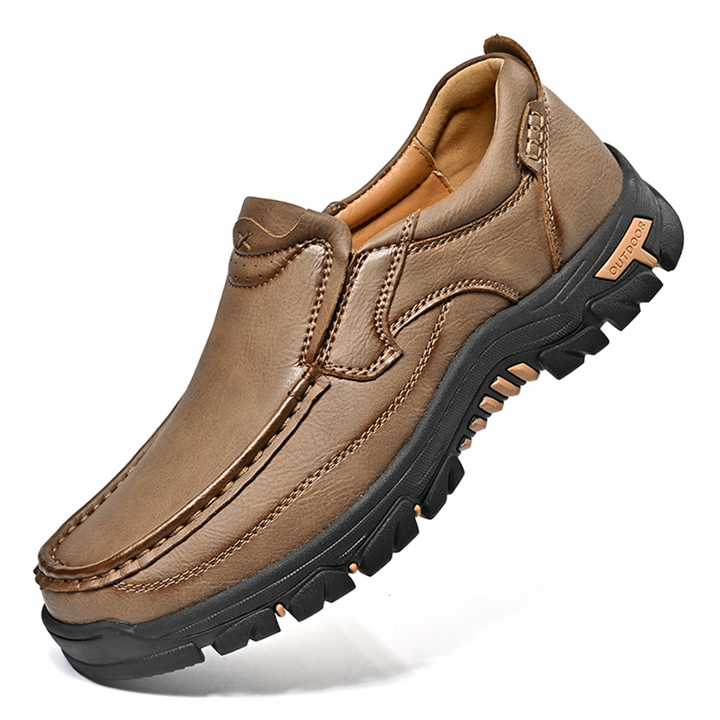 Orthopedic comfort transition boot in brown leather, engineered for optimal foot alignment