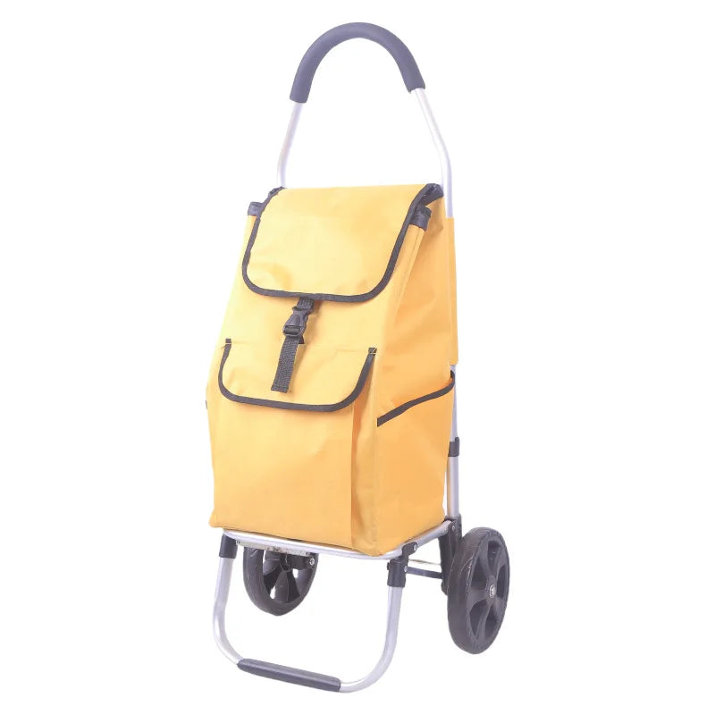 CarryEase foldable aluminum utility cart, great for groceries, lightweight & easy to maneuver.