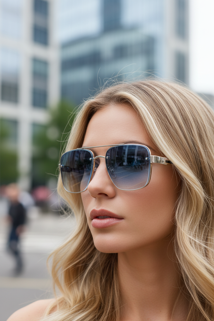Unisex classic aviator sunglasses with UV400 protection and durable metal frame.