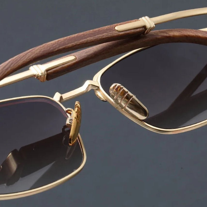 Unisex Classic Browline Sunglasses. Polarized UV400 lenses and stylish alloy half-frame for eye protection.