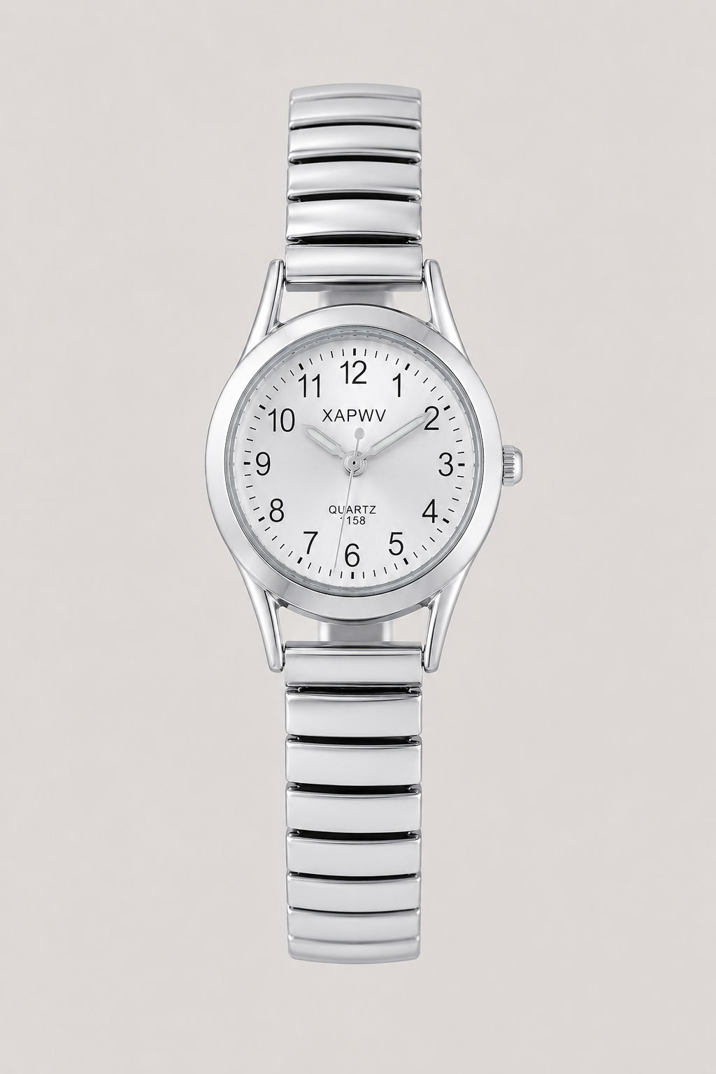 Minimalist analog easy-read watch, unisex design with a comfortable expansion band, perfect for daily use.