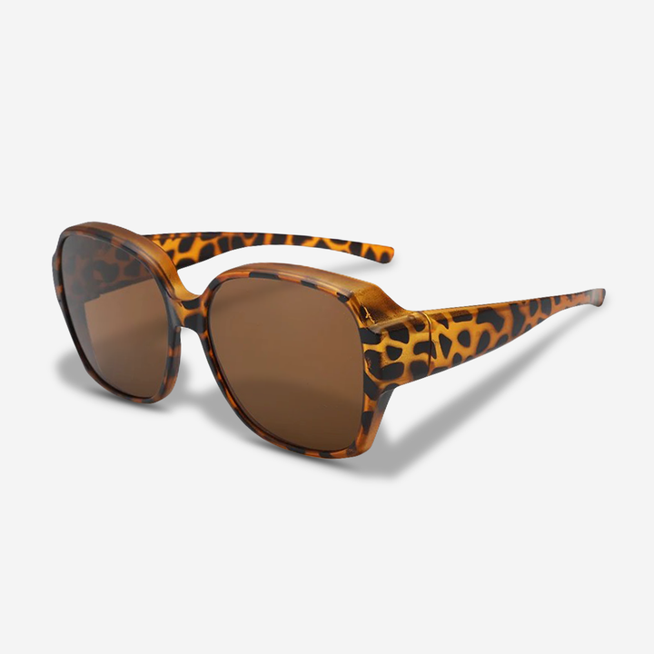 Lightweight clip-on sunglasses providing essential UV400 eye protection for men and women with prescription glasses.