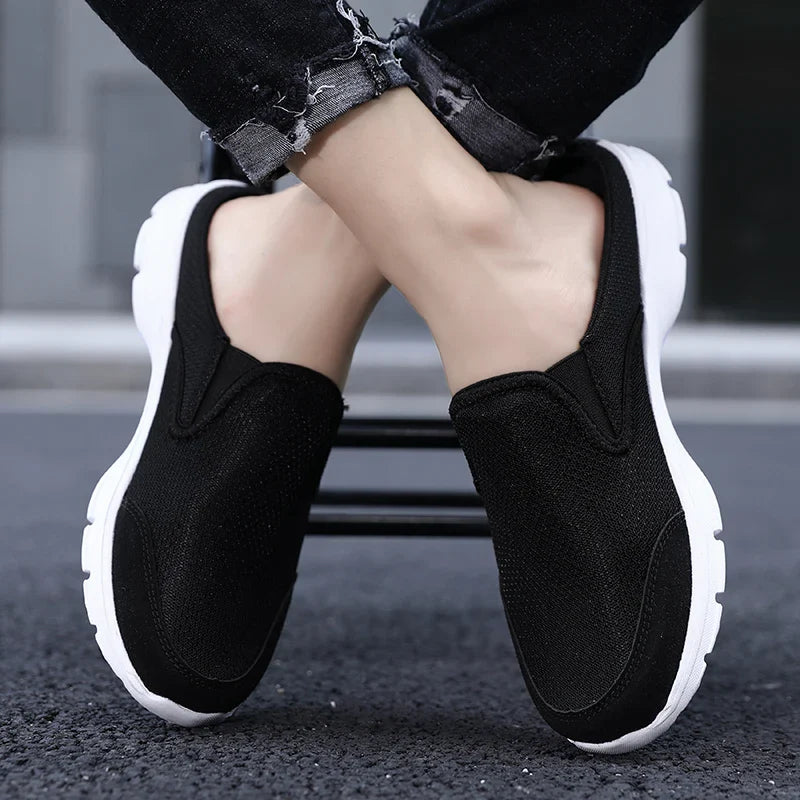 Close-up of the cloud-like texture on the unisex slip-on shoes, highlighting the softness.