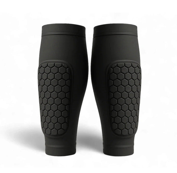 Unisex comfort shin guards for skiing & various sports, providing athletic leg protection & compression.