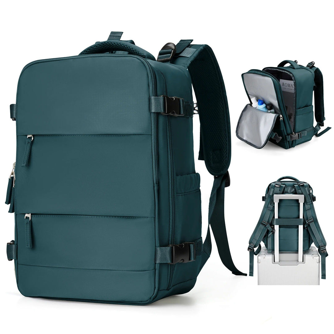 Lightweight unisex travel backpack, airline approved carry-on for weekend trips or daily use.