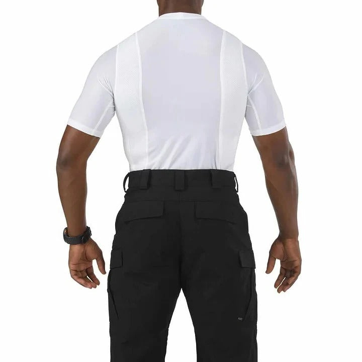 Breathable unisex tactical compression shirt, perfect for secure and comfortable concealed weapon carry. Ambidextrous.