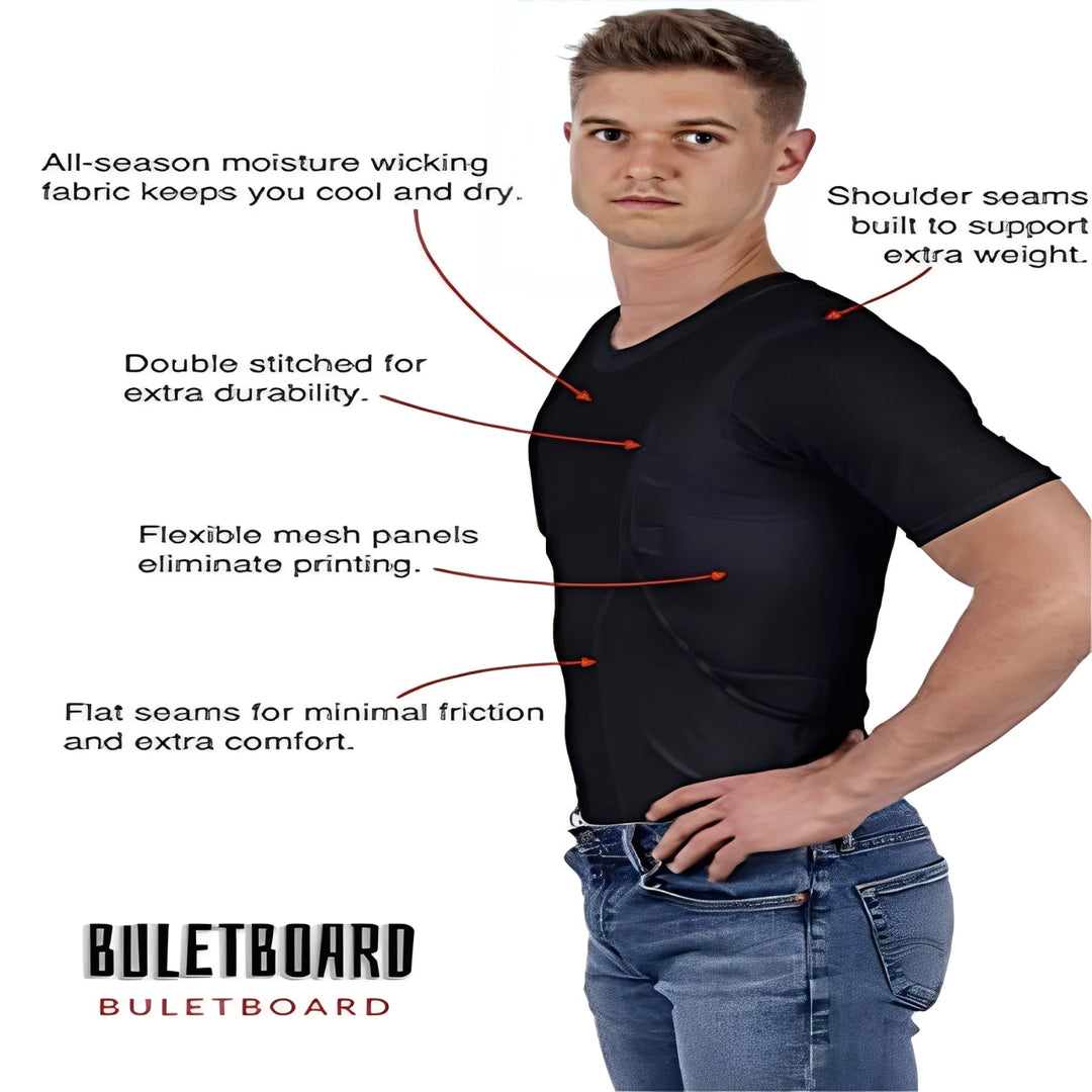 Unisex holster shirt for tactical wear, providing discreet hidden holsters for secure and functional everyday carry.
