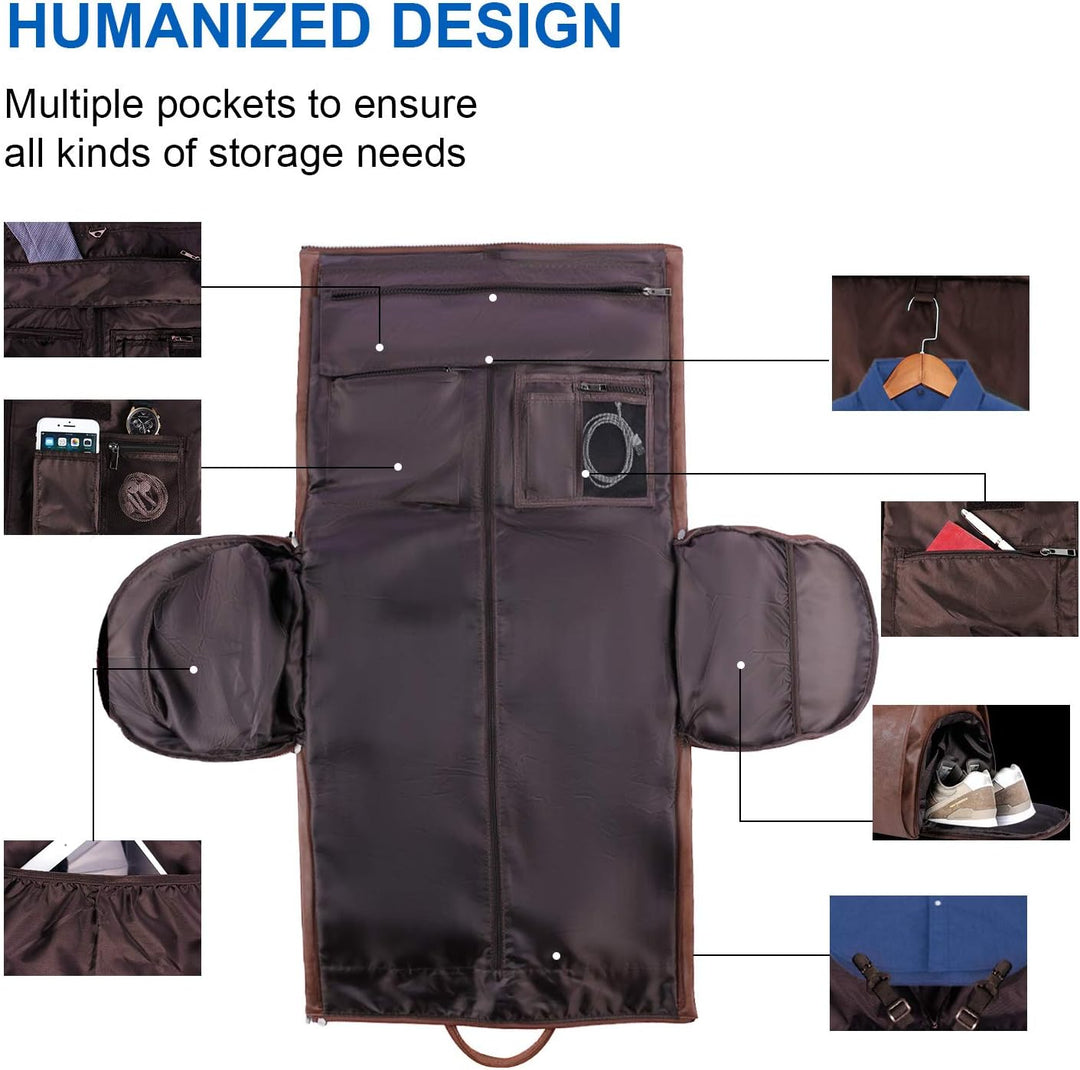 Wrinkle-free suit & dress bag that converts to a functional duffel for travel.
