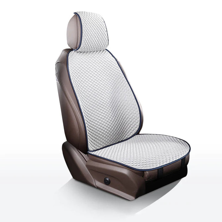 Enhanced comfort with a cooling breathable car seat protector. Universal fit auto accessory for summer driving.