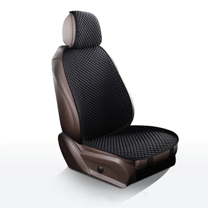 Durable, breathable car seat cover offers cooling comfort & pet protection. Easy-clean universal vehicle accessory.
