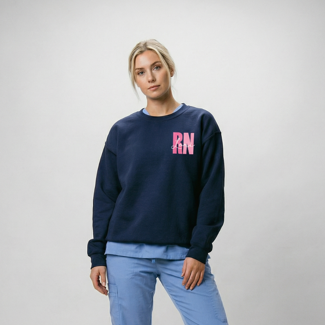 Unisex Cozy Personalized Crewneck Sweatshirt in soft cotton blend, front view, light gray, custom text