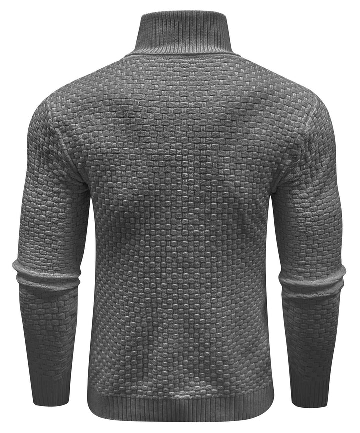 Unisex olive green cozy knit turtleneck sweater, a versatile piece for winter and casual fashion.