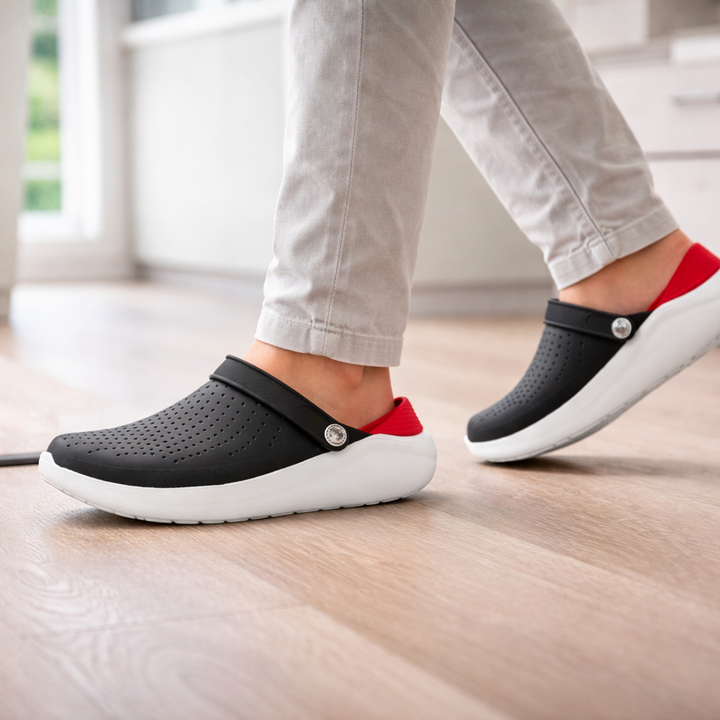 Unisex walking sandals featuring a cushioned footbed, strong arch support, and flexible sole.
