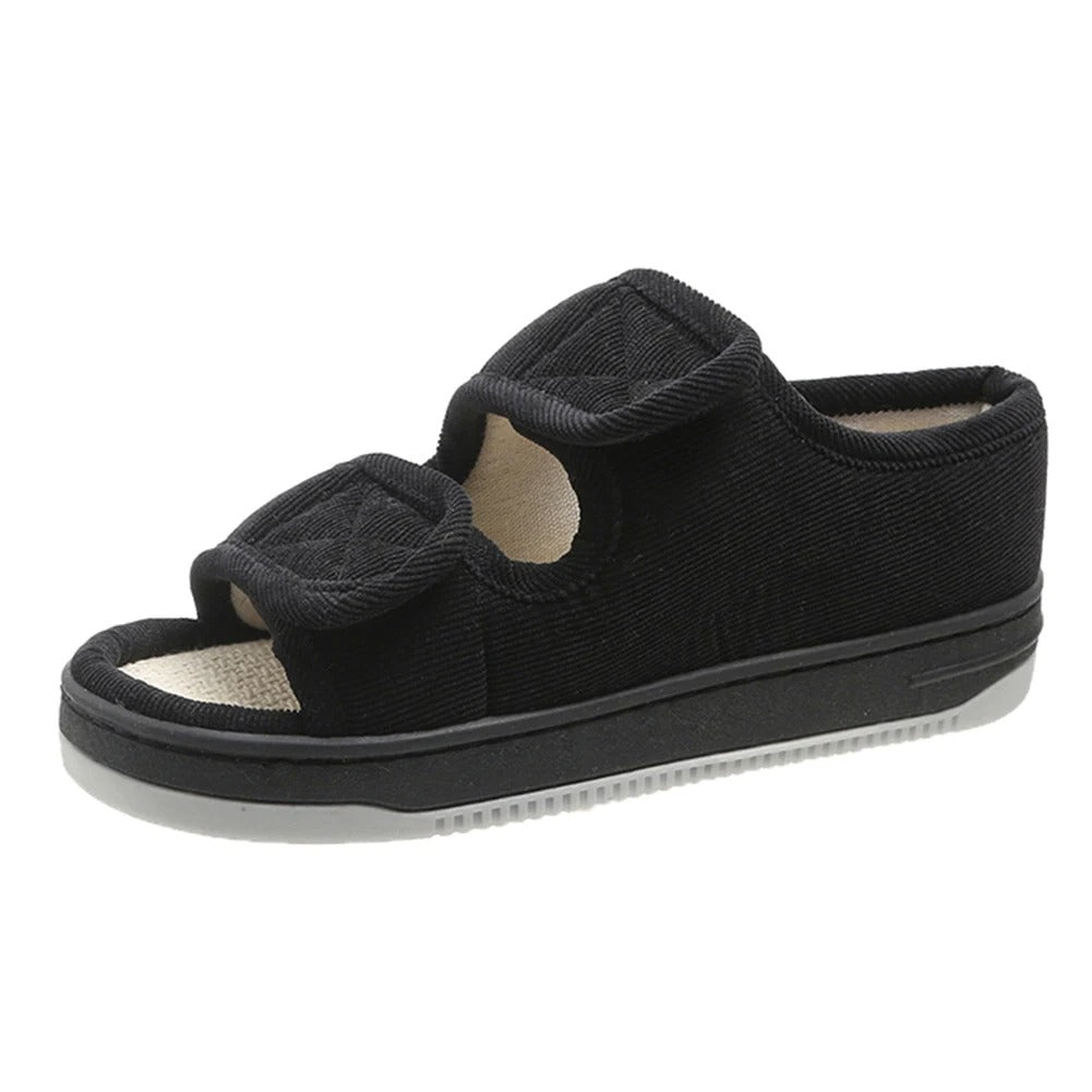 Easy-on, easy-off wide fit sandals for diabetic or swollen feet. Maximum comfort & adjustability.