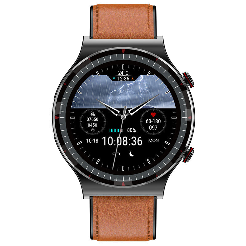 Side profile of EKG Smart Watch, showcasing sleek design. Bluetooth health & activity tracker.