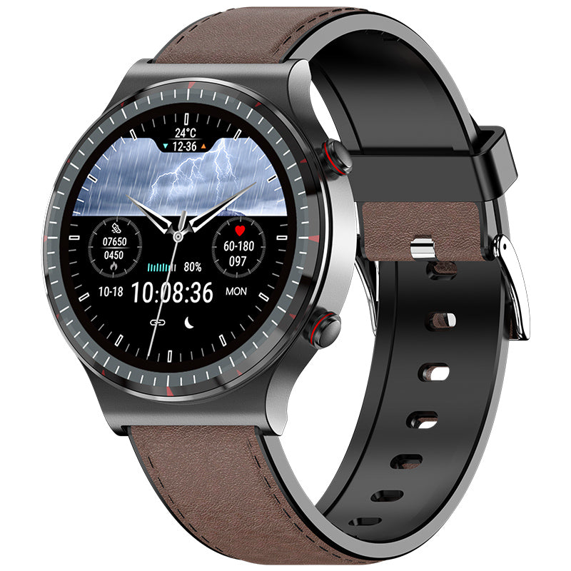Back of EKG Smart Watch revealing advanced health sensors. Heart rate & SpO2 monitoring.