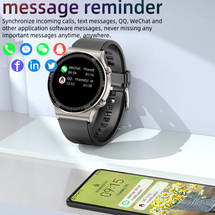 Smartwatch screen showing blood oxygen saturation (SpO2) levels. Health & fitness monitoring.