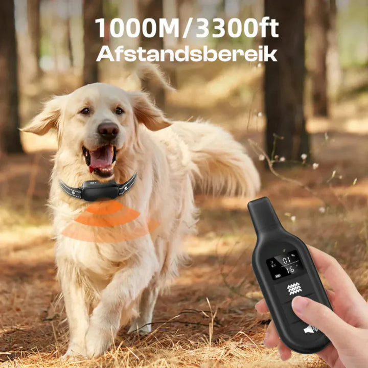 Durable electric dog training collar with remote. Vibration & static modes for effective pet behavior training.