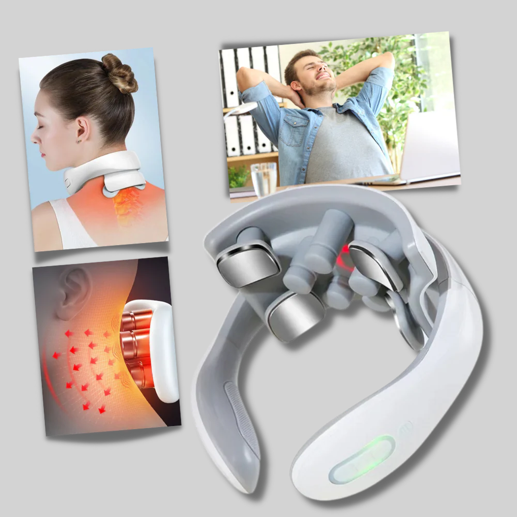 Advanced electric neck & shoulder massager with heat, providing effective pain relief and muscle relaxation.