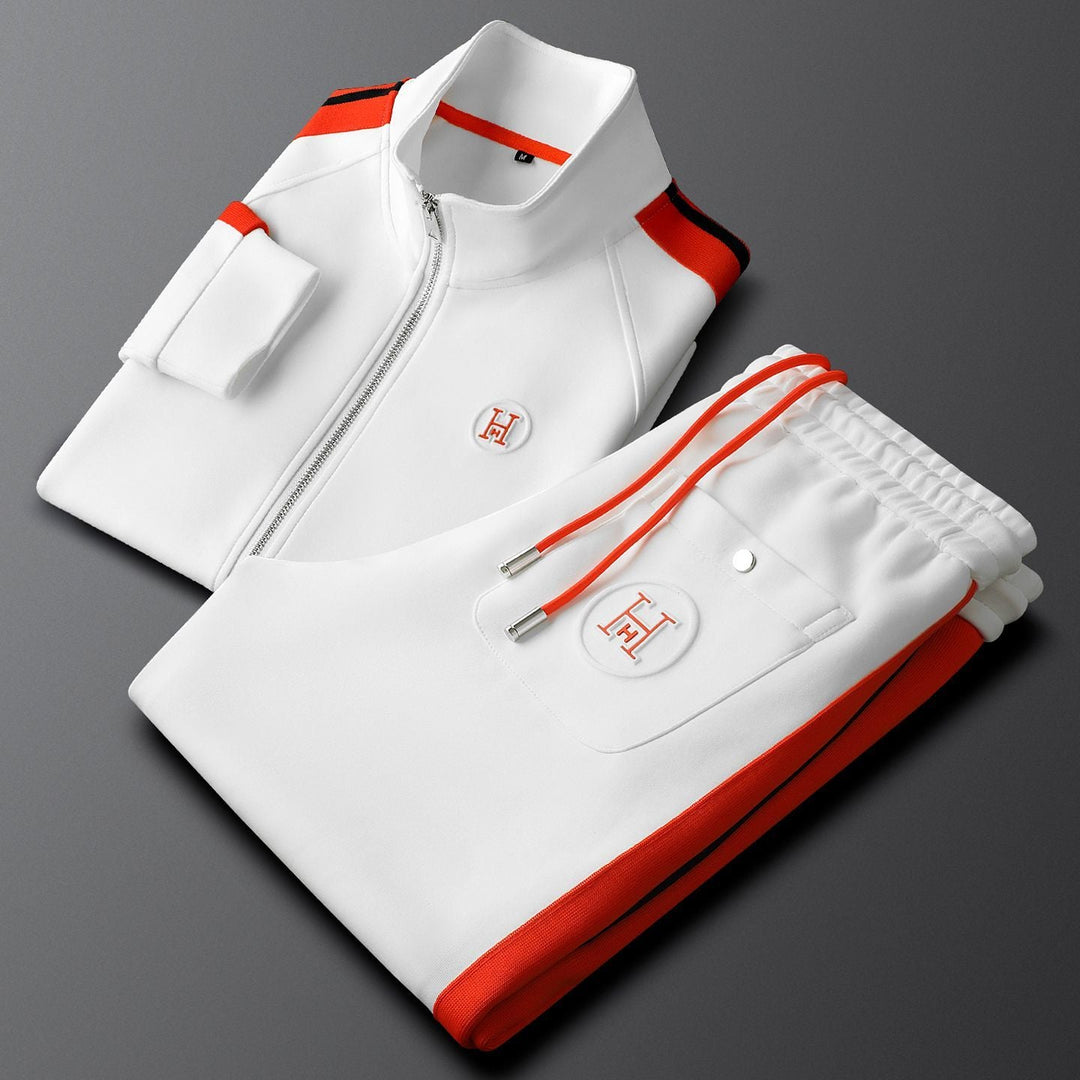 Unisex comfort wear tracksuit set, showcasing quality fabric and embroidery detail