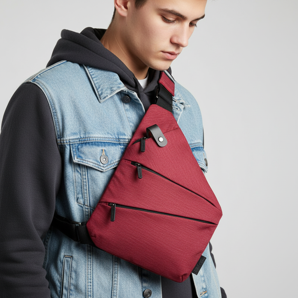 Unisex ergonomic anti-theft shoulder bag in black for secure travel & daily use.